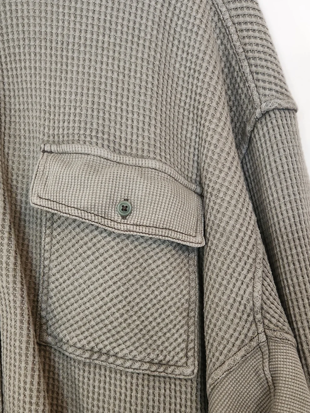 Aerie LumberJane Waffle Shirt Olive Fun Green Size XXL - Picture 5 of 14